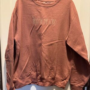 Trust In The Lord Embroidered Sweatshirt - Rust